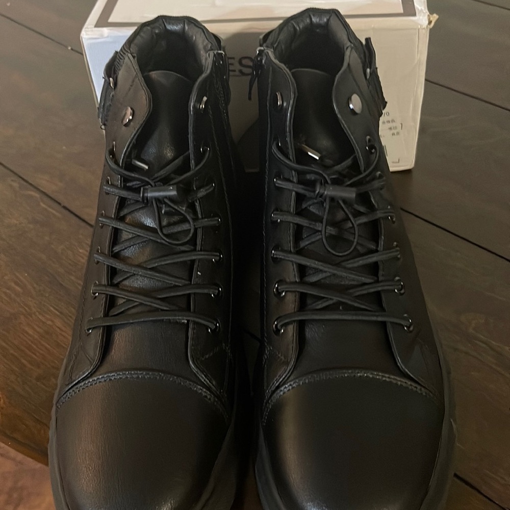 Martin Black High-top Casual Leather Boots